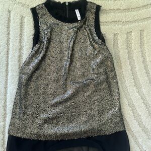 Xhilaration Black and Gold Sequin Shirt